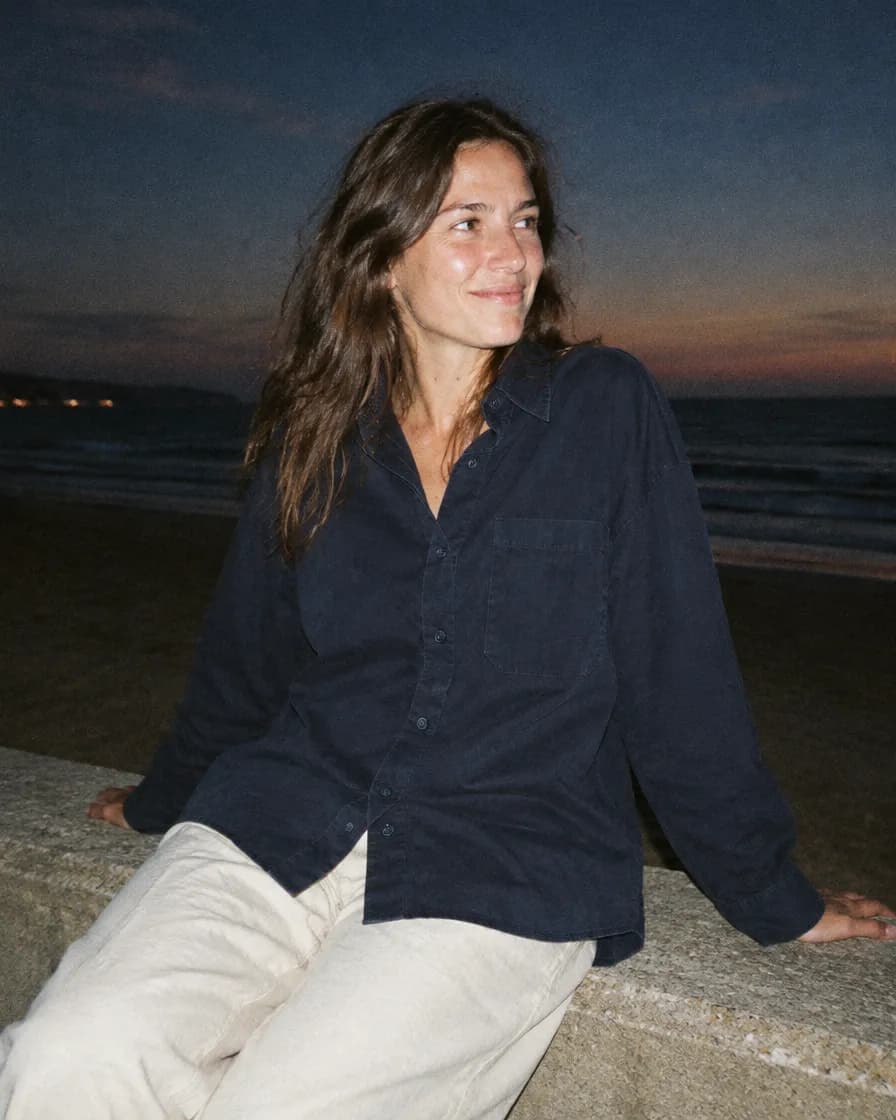 Oversized poplin shirt SHR01 Ink, view 3