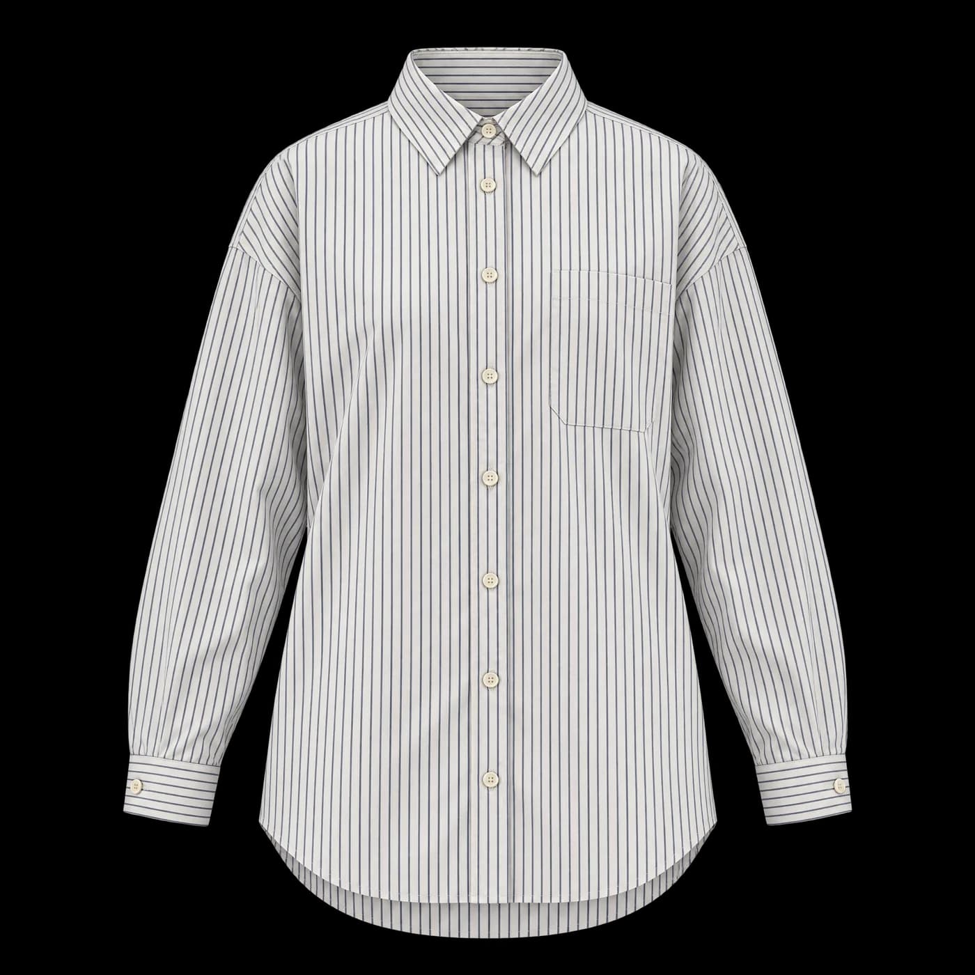 Oversized poplin shirt, Pinstripe